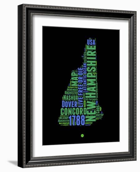 New Hampshire Word Cloud 1-NaxArt-Framed Art Print