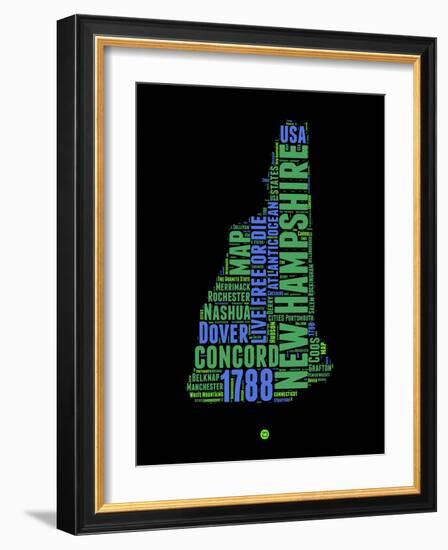 New Hampshire Word Cloud 1-NaxArt-Framed Art Print