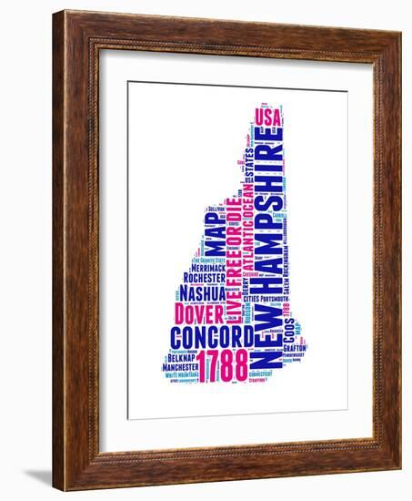 New Hampshire Word Cloud Map-NaxArt-Framed Art Print