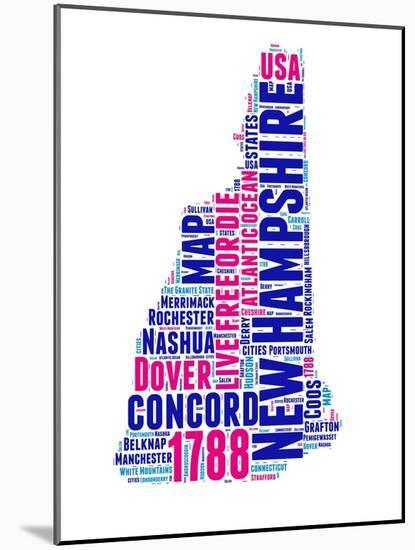 New Hampshire Word Cloud Map-NaxArt-Mounted Art Print