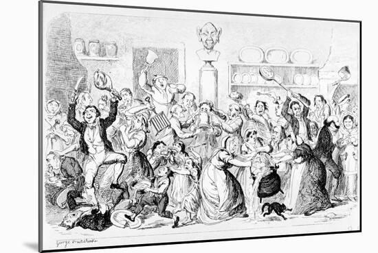 New Harmony - All Owin' - No Payin', 1845-George Cruikshank-Mounted Giclee Print