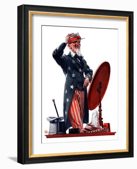 "New Hat for Uncle Sam,"May 12, 1923-Elbert Mcgran Jackson-Framed Giclee Print
