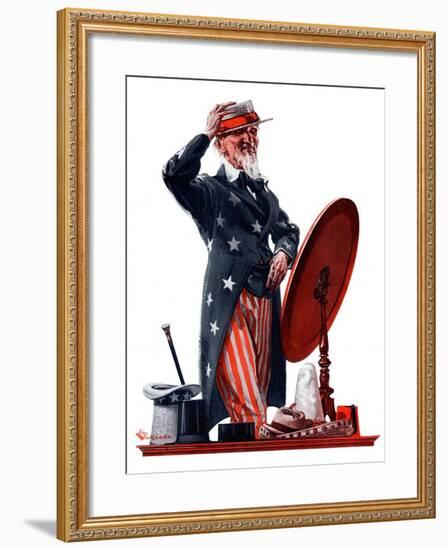 "New Hat for Uncle Sam,"May 12, 1923-Elbert Mcgran Jackson-Framed Giclee Print