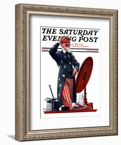 "New Hat for Uncle Sam," Saturday Evening Post Cover, May 12, 1923-Elbert Mcgran Jackson-Framed Giclee Print