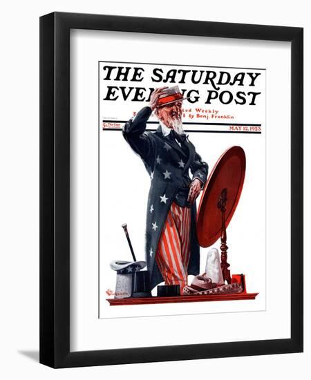 "New Hat for Uncle Sam," Saturday Evening Post Cover, May 12, 1923-Elbert Mcgran Jackson-Framed Giclee Print