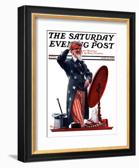 "New Hat for Uncle Sam," Saturday Evening Post Cover, May 12, 1923-Elbert Mcgran Jackson-Framed Giclee Print