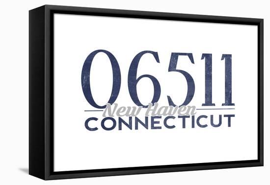 New Haven, Connecticut - 06511 Zip Code (Blue)-Lantern Press-Framed Stretched Canvas