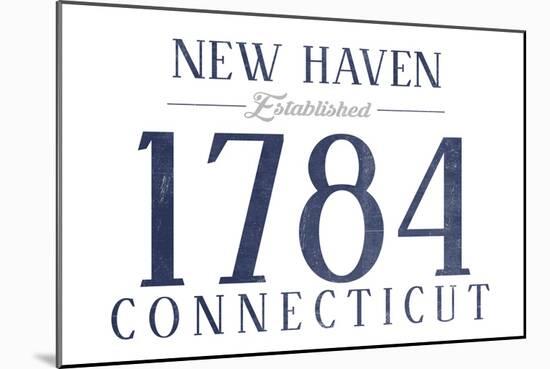 New Haven, Connecticut - Established Date (Blue)-Lantern Press-Mounted Art Print