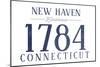 New Haven, Connecticut - Established Date (Blue)-Lantern Press-Mounted Art Print
