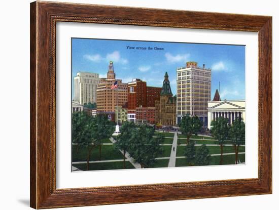 New Haven, Connecticut - View from across the Green-Lantern Press-Framed Art Print