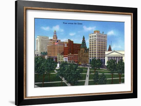 New Haven, Connecticut - View from across the Green-Lantern Press-Framed Art Print