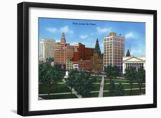 New Haven, Connecticut - View from across the Green-Lantern Press-Framed Art Print