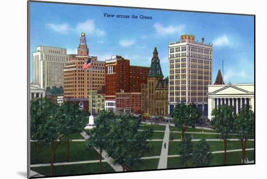 New Haven, Connecticut - View from across the Green-Lantern Press-Mounted Art Print