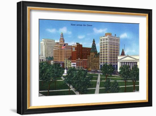 New Haven, Connecticut - View from across the Green-Lantern Press-Framed Art Print