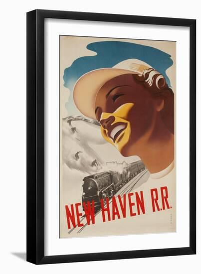 New Haven Rail Road Ski Travel Poster Snow Train-null-Framed Giclee Print