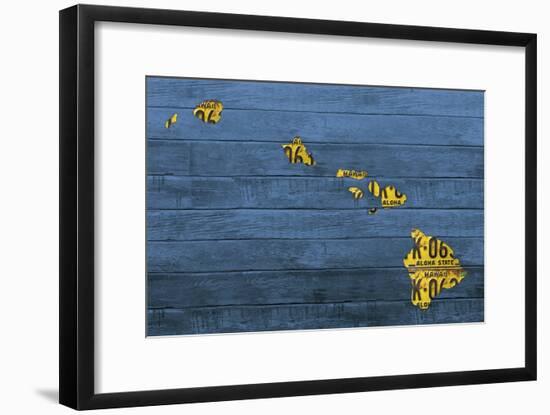 New Hawaii Map-Design Turnpike-Framed Giclee Print