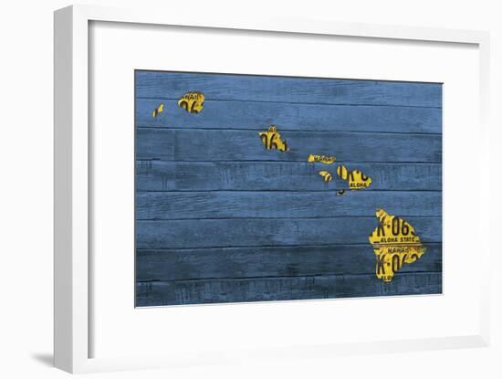 New Hawaii Map-Design Turnpike-Framed Giclee Print