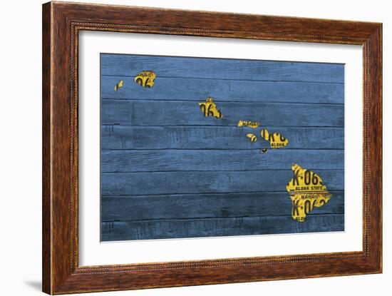 New Hawaii Map-Design Turnpike-Framed Giclee Print