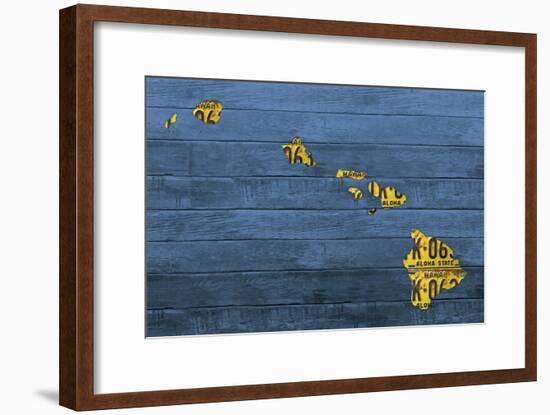 New Hawaii Map-Design Turnpike-Framed Giclee Print