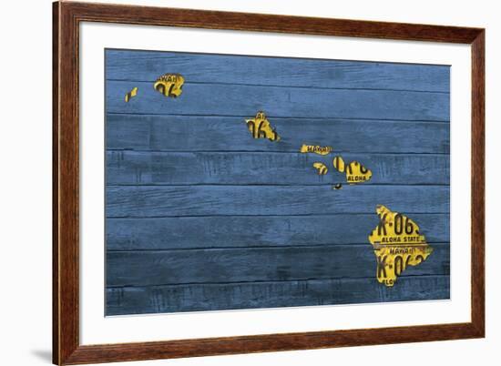 New Hawaii Map-Design Turnpike-Framed Giclee Print