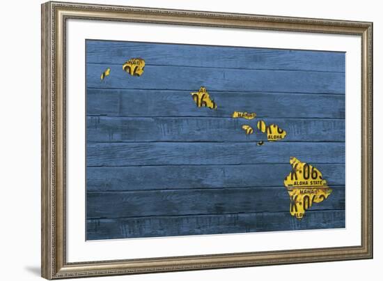 New Hawaii Map-Design Turnpike-Framed Giclee Print