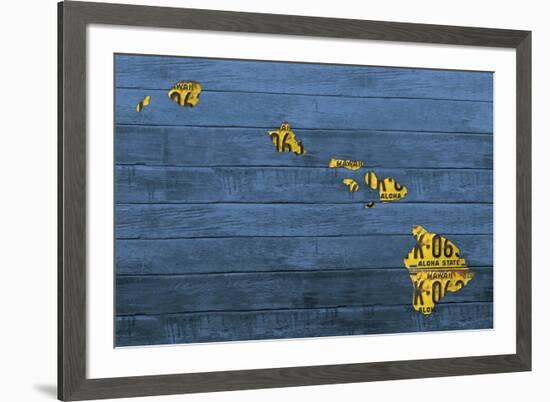 New Hawaii Map-Design Turnpike-Framed Giclee Print