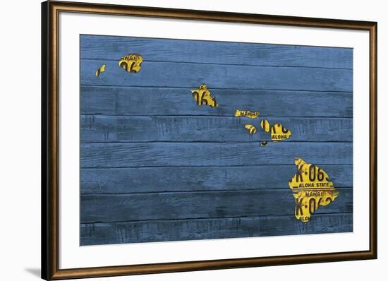 New Hawaii Map-Design Turnpike-Framed Giclee Print