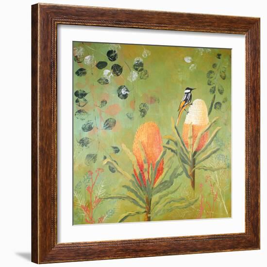 New Holland Honeyeater upon the Victoria-Trudy Rice-Framed Art Print