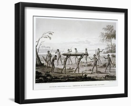 New Holland, Port Jackson: Burial Ceremony of the Aborigines Book Illustration-null-Framed Giclee Print