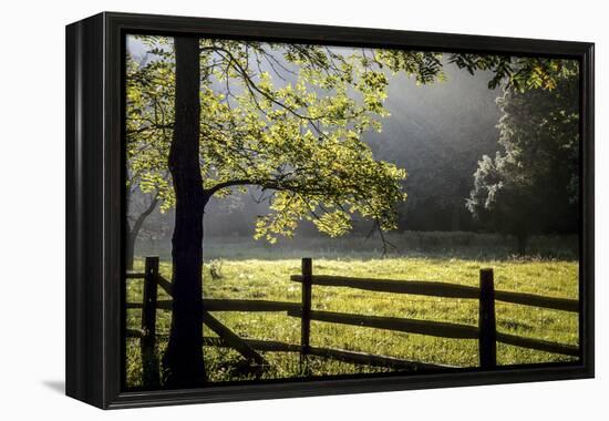 New Jersey, Hunterdon Co, Mountainville, Wooden Fence around a Meadow-Alison Jones-Framed Premier Image Canvas