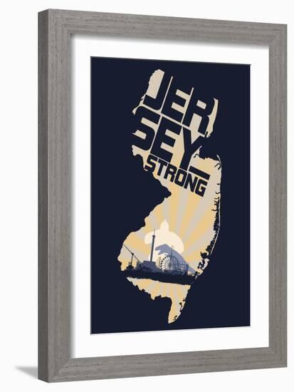 New Jersey - Jersey Strong-Lantern Press-Framed Art Print