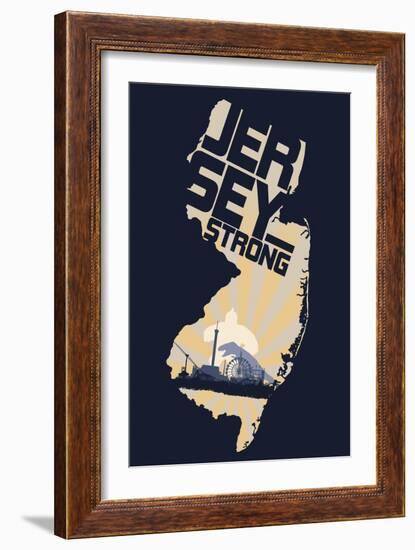 New Jersey - Jersey Strong-Lantern Press-Framed Art Print