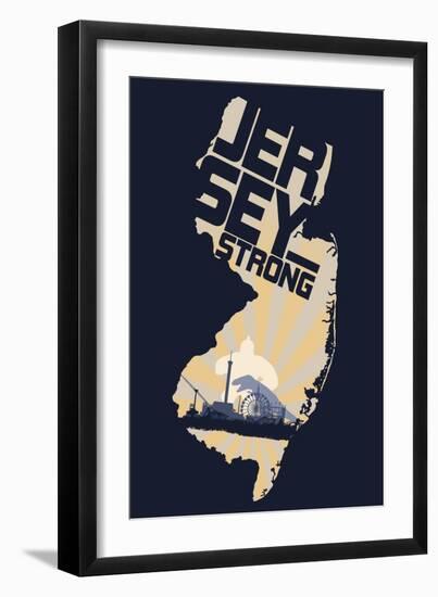 New Jersey - Jersey Strong-Lantern Press-Framed Art Print