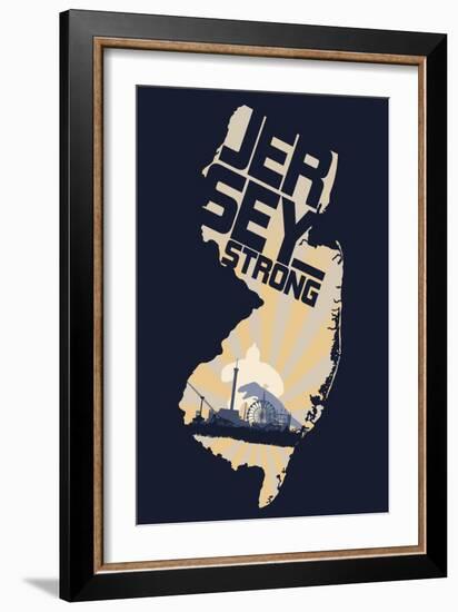 New Jersey - Jersey Strong-Lantern Press-Framed Art Print