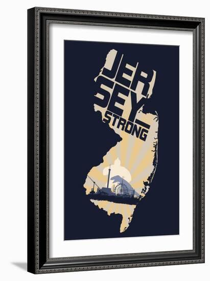 New Jersey - Jersey Strong-Lantern Press-Framed Art Print