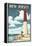 New Jersey - Lighthouse Scene-Lantern Press-Framed Stretched Canvas
