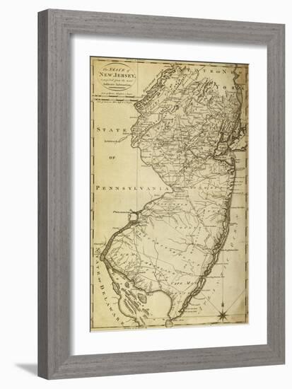 New Jersey - Panoramic Map-Lantern Press-Framed Art Print