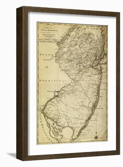 New Jersey - Panoramic Map-Lantern Press-Framed Art Print