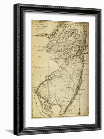 New Jersey - Panoramic Map-Lantern Press-Framed Art Print