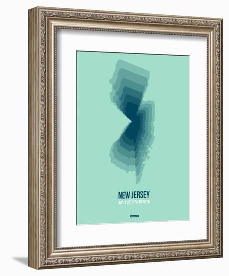 New Jersey Radiant Map 2-NaxArt-Framed Art Print