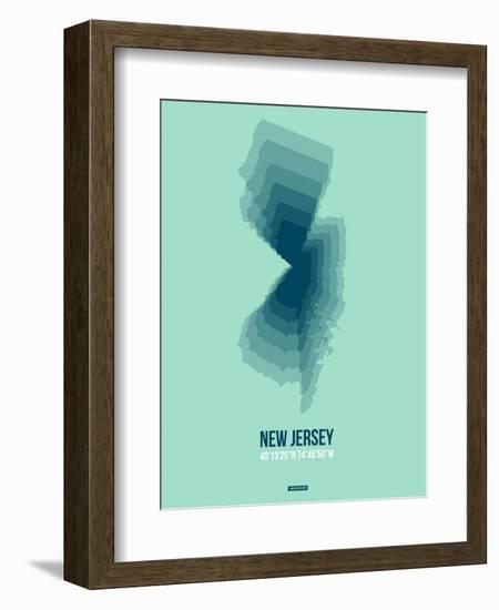 New Jersey Radiant Map 2-NaxArt-Framed Art Print