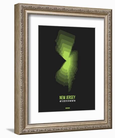 New Jersey Radiant Map 6-NaxArt-Framed Art Print