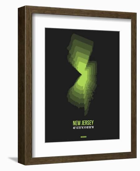 New Jersey Radiant Map 6-NaxArt-Framed Art Print