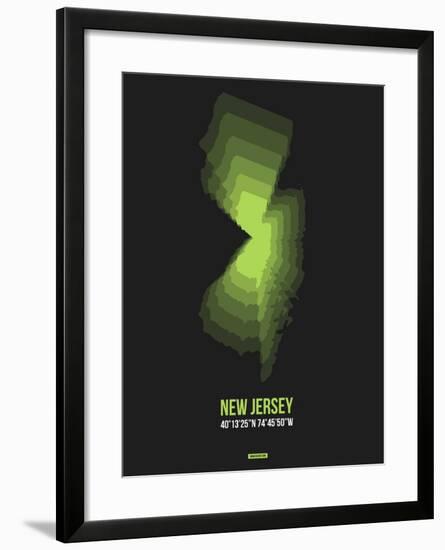 New Jersey Radiant Map 6-NaxArt-Framed Art Print