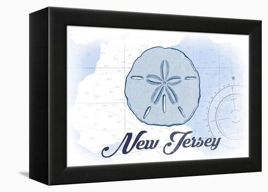 New Jersey - Sand Dollar - Blue - Coastal Icon-Lantern Press-Framed Stretched Canvas