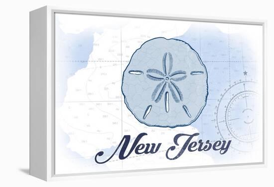 New Jersey - Sand Dollar - Blue - Coastal Icon-Lantern Press-Framed Stretched Canvas