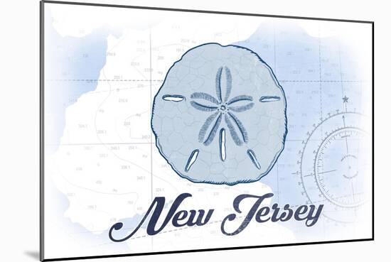 New Jersey - Sand Dollar - Blue - Coastal Icon-Lantern Press-Mounted Art Print