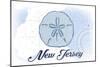New Jersey - Sand Dollar - Blue - Coastal Icon-Lantern Press-Mounted Art Print