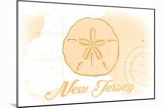 New Jersey - Sand Dollar - Yellow - Coastal Icon-Lantern Press-Mounted Art Print