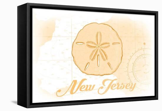 New Jersey - Sand Dollar - Yellow - Coastal Icon-Lantern Press-Framed Stretched Canvas